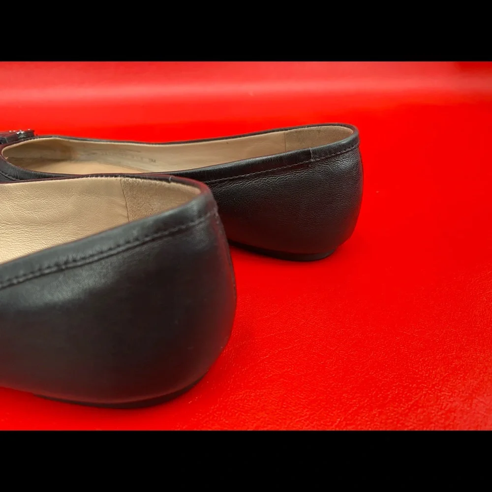 Tory Burch Lowell Black Leather Flats size 8M - Picture 8 of 16
